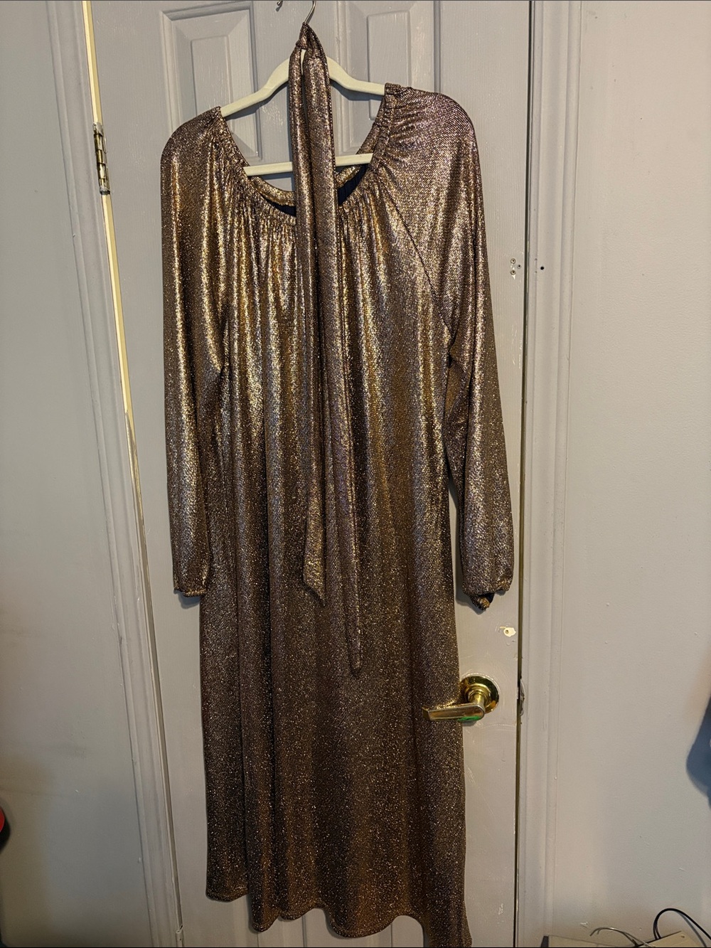 LuLaRoe Metallic Bronze Long Sleeve Dress